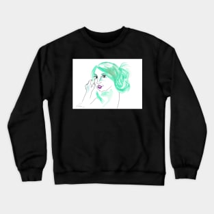 Girl With A Messy Bun - Green Palette Crewneck Sweatshirt